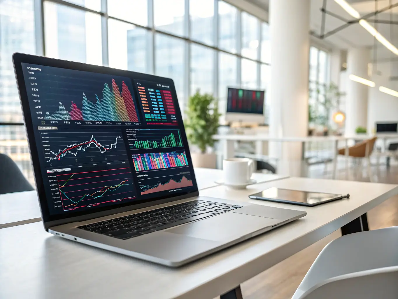 An AI interface displaying data visualizations of LATAM market trends, highlighting key insights for business expansion.